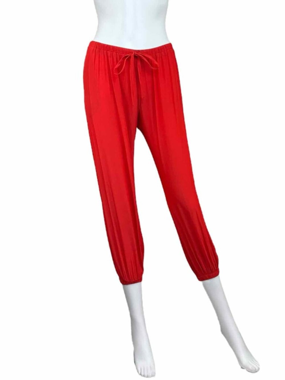 KOCH Red Satin Cropped Joggers Size XS